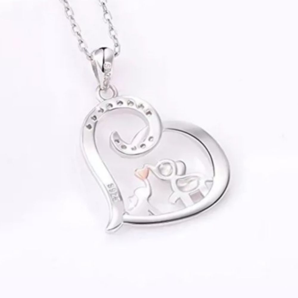 Baby & Mama Elephant Necklace Heart Love New - Picture 2 of 4